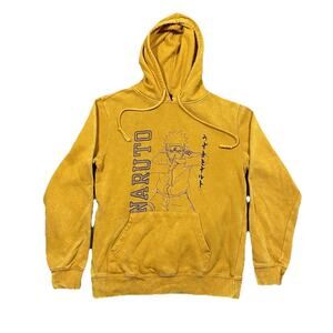 Naruto Shippuden Hoodie Mens S Orange Pullover Anime Graphic